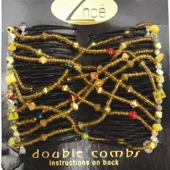 Zhoë Double Combs Decorative Hair Clip With Beads - Picture 3 of 6